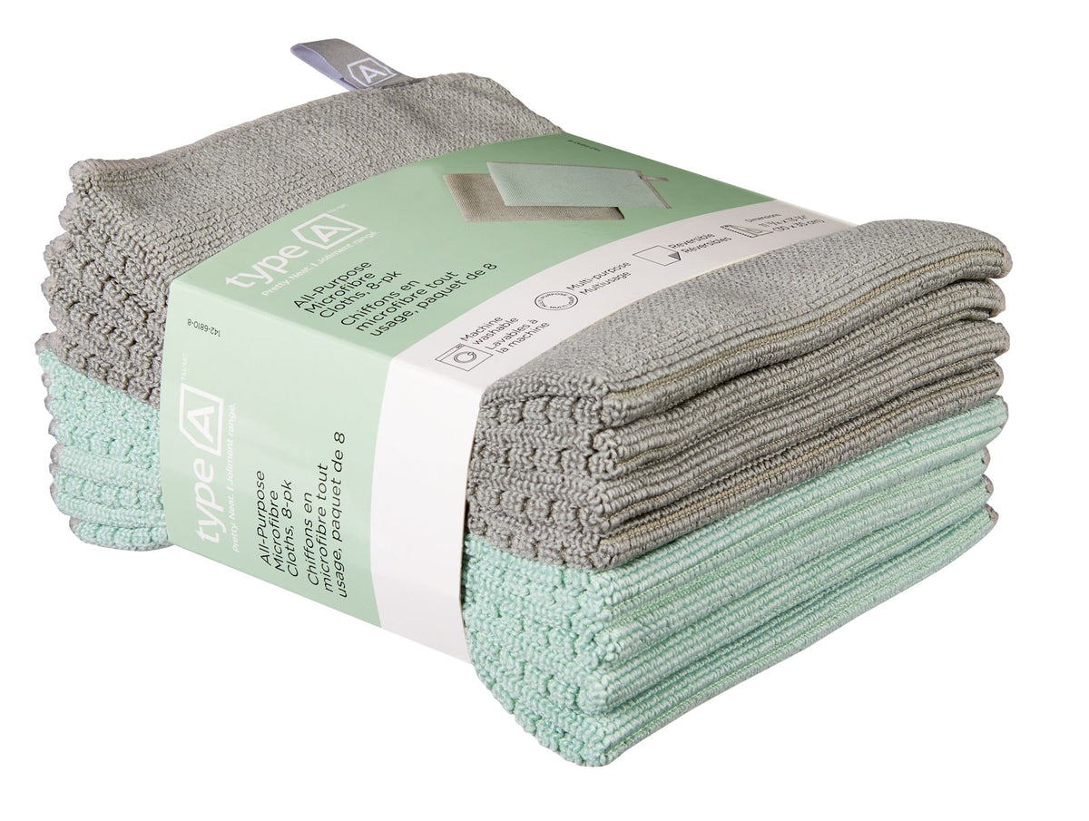 All-Purpose Microfibre Cloths, 8-pk