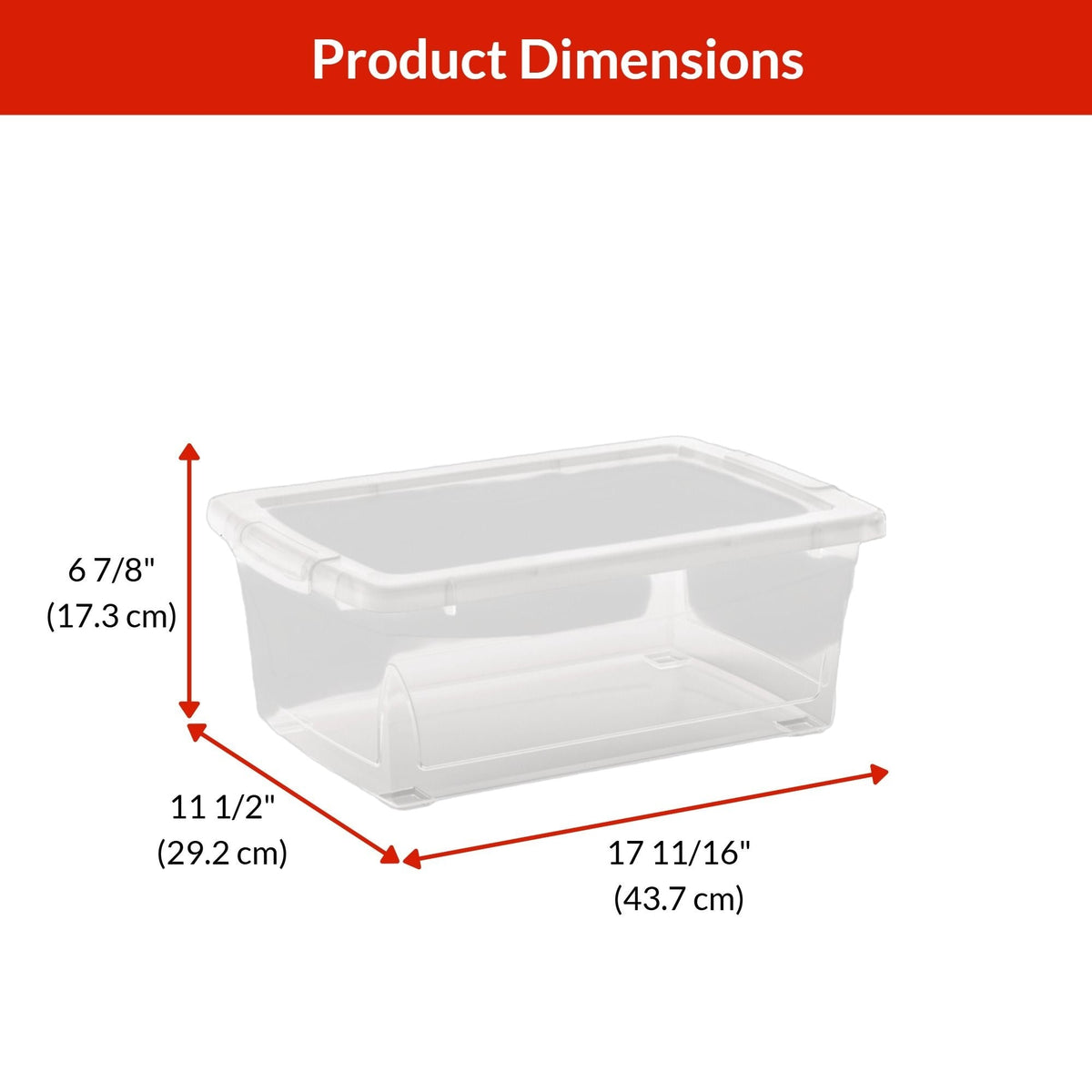 Clarity Transparent Storage Box with Lid, 15-L