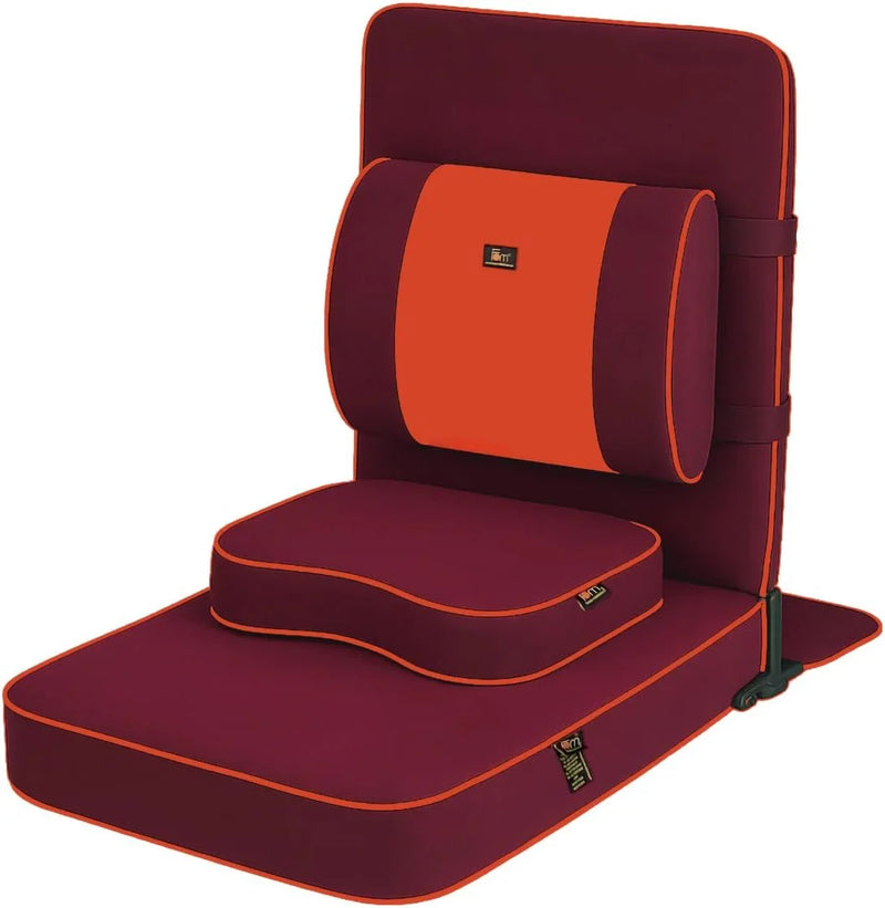 Ground chair, with backrest support | Adult yoga chair | Portable folding chair | Yoga chair with cushion and meditation pad | Black | 24x22 inches U5080