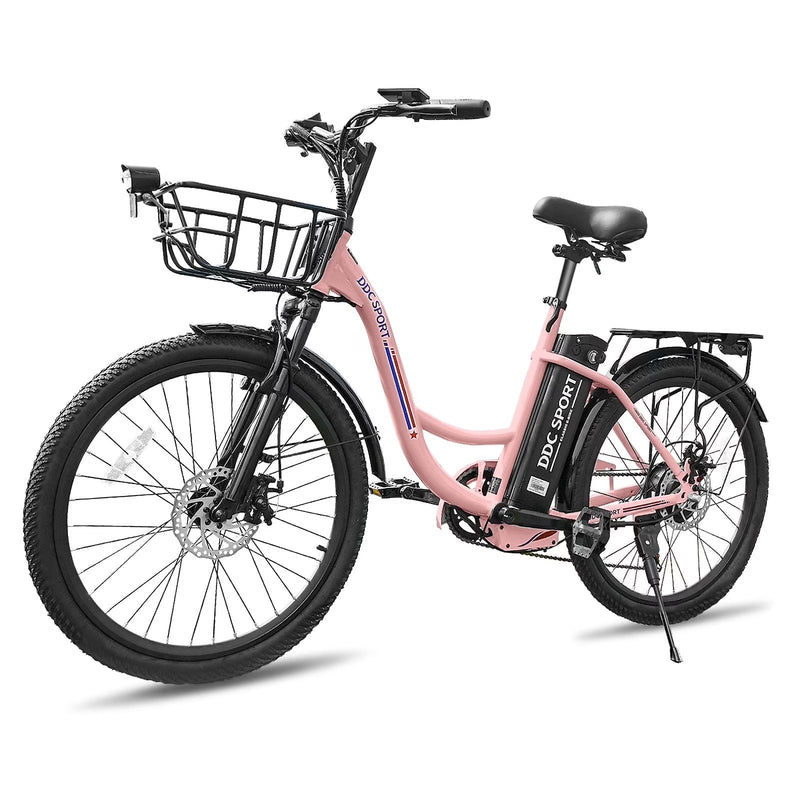 24 Inch Cruiser Electric Bike, E-Bike for Adults, Ebike with 36V 10.4AH Removable Battery, Step Through Ebike for Women Men,City Electric... W7717