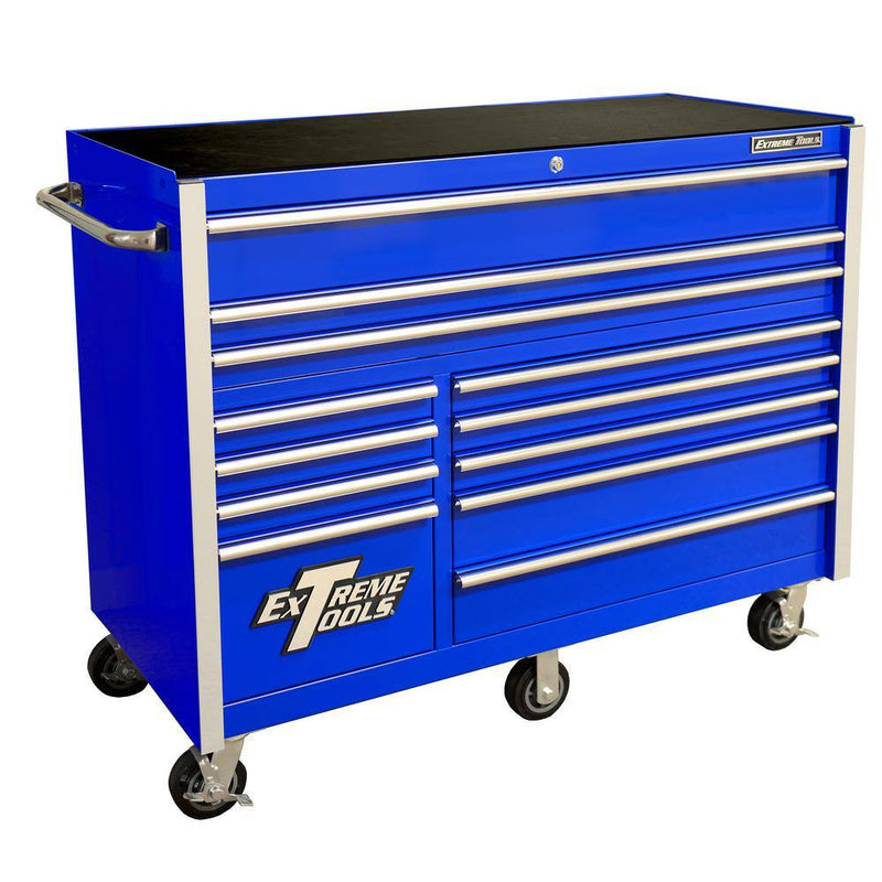 Extreme Tools THD Series 55 in. 12-Drawer Roller Cabinet Tool Chest in Blue THD552112RCBL P7707