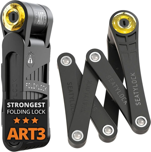 Jiu-style folding bicycle lock set - Patent technology, consisting of two sets of perfectly matching bicycle locks, each set equipped with 6 identical keys - 18/18 level heavy-duty anti-theft security protection device, with key and shell fixation de N731