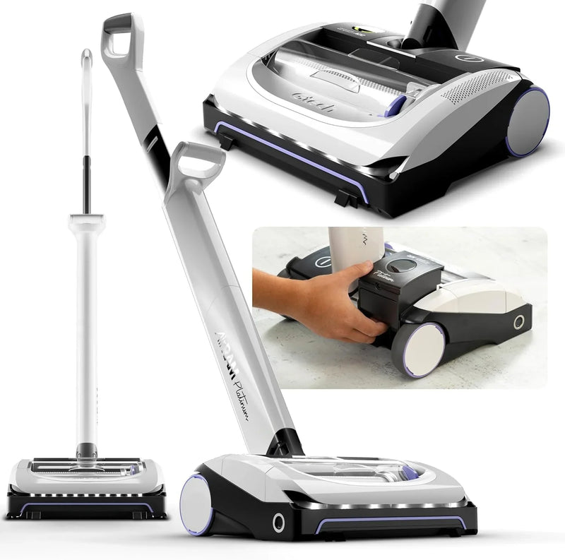 Platinum Cordless Vacuum Cleaner - Includes Anti-Hair Wrap Brush Bar - Perfect for Carpet and Hardwood Floors - Rechargeable 22v Li-ion Battery - Lightweight (7 lbs.) I2108