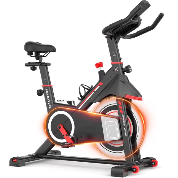 ANCHEER Exercise Bike for Home,Heavy Duty Indoor Stationary Bike with Comfortable Seat Cushion,300lbs Max Weight Capacity,Home Gym Cardio Workout... U0785