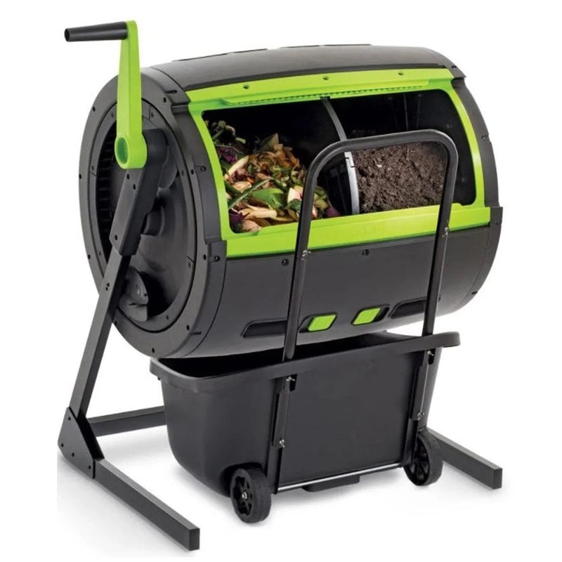 65-Gallon Compost Tumbler And Cart Combo J3498