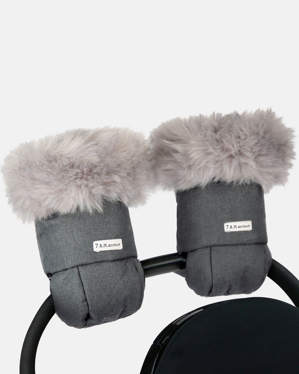 Enfant Warmmuffs - Heather Grey Dark Faux Fur E8276