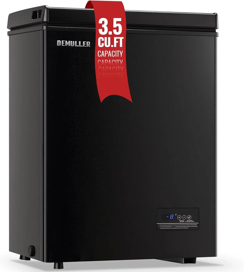 Chest Freezer 5.0Cubic Feet Deep Freezer Freestanding Freezers with 2 Removable Stainless Steel Basket, Mini Freezer Top Open Door Compact Freezer with Electronic Control 41℉ to -15℉BLACK Z3435