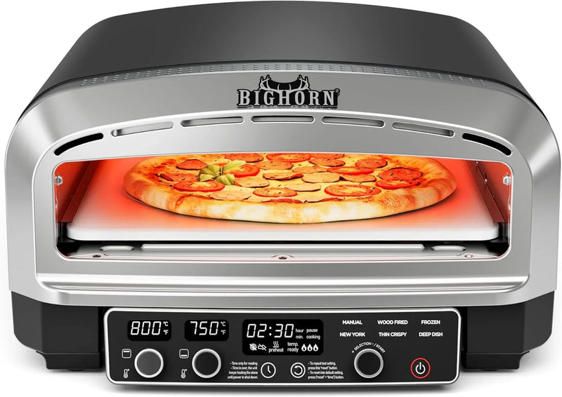 BIG HORN 14" Electric Pizza Oven, Countertop, Stainless Steel N8543