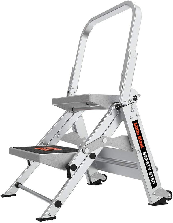 Ladder, Safety Step, Three-step Design, 3 feet high, Footrest, Aluminum, Type 1A, Load Capacity 300 pounds V3636