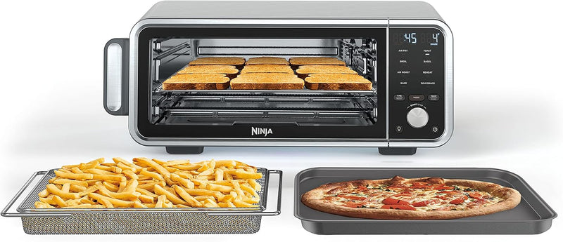 Toaster oven, air fryer, thermometer, toaster-air fryer combo, stainless steel material, quick cooking, french fries, frozen food, air frying, dehydrating, heating, 13 functions, less oil usage, flip-type oven G8830