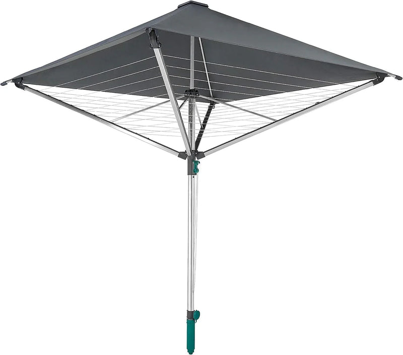 Rotary dryer Linno Protection 400 model, aluminum - rust-proof treatment, gray, 40-meter long, with an umbrella-shaped device, rotary dryer with a covered clothes rack, rotary clothes hanger F5610