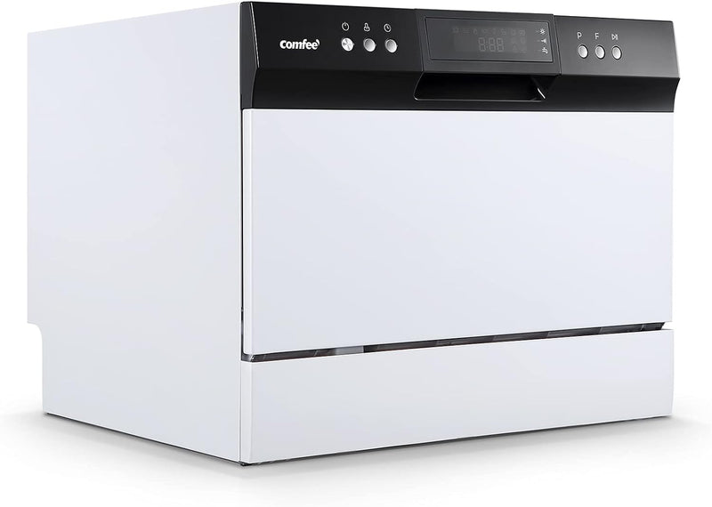 Desktop dishwasher, Energy Star portable dishwasher, 6 dish settings, small dishwasher with 8 washing programs, high-speed operation, baby care, energy-saving and glass material, dormitory dishwasher, RV and apartment dishwasher D9030