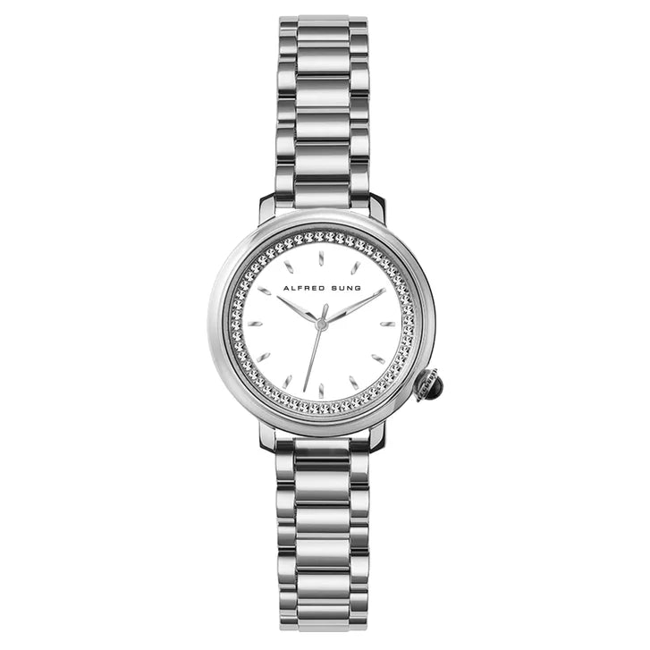 Alfred Sung White Dial Women's Watch R9354