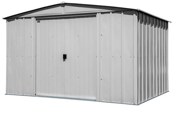 Classic Galvanized Steel Storage Shed, Flute Grey, 10-ft x 8-ft Y9803