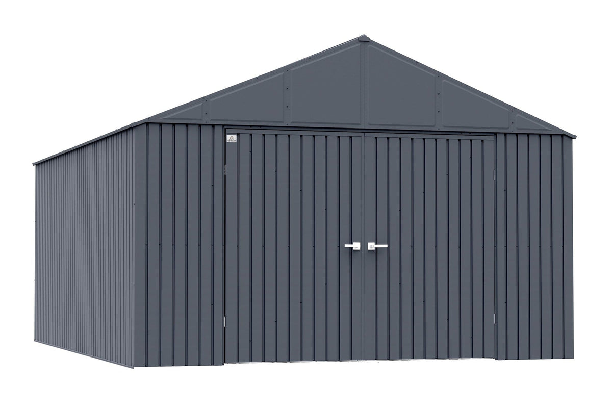 Elite 12x16-ft Anthracite Corrosion-Resistant Steel Storage Shed