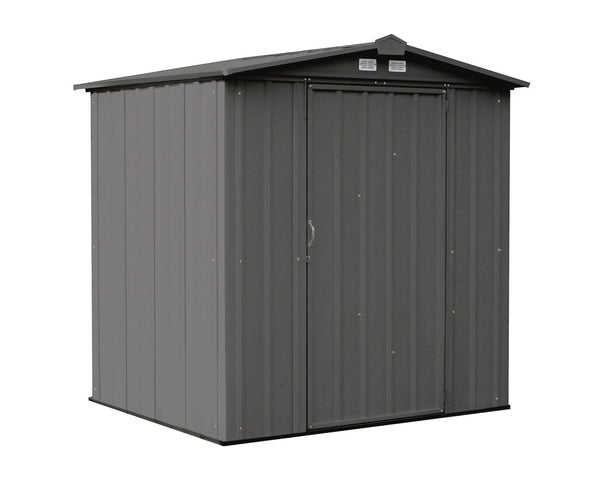 EZEE Galvanized Steel Storage Shed with Low Gable Roof, Charcoal, 6-ft x 5-ft N8580