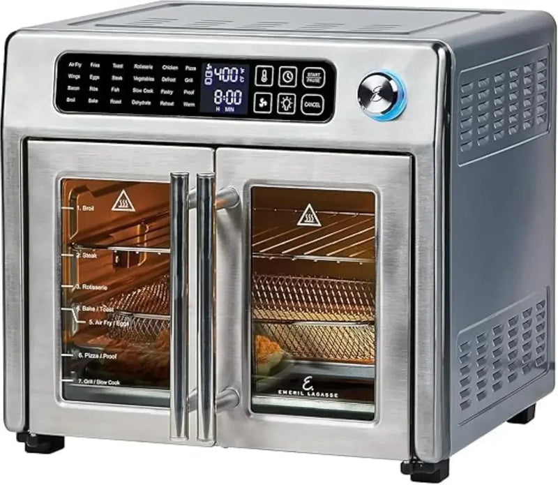 Emeril Lagasse 26 QT Extra Large Air Fryer, Convection Toaster Oven with French Doors, Stainless Steel O8894