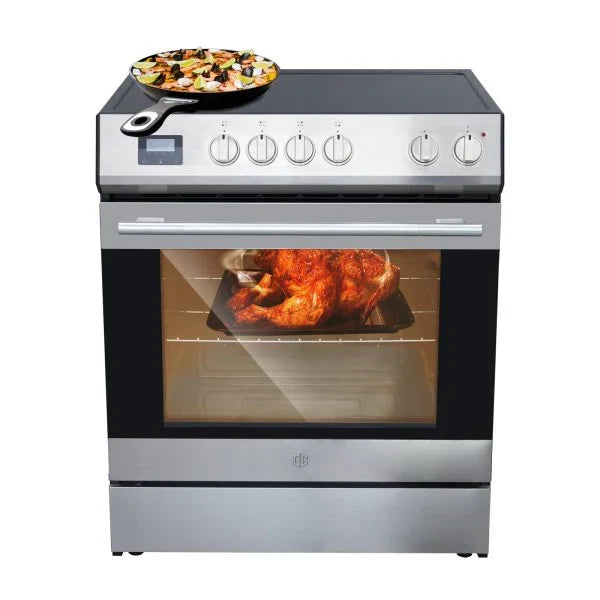 Front Control Electric Range Oven with 5 Cooktop Elements with 6 Cooking Power Options, Freestanding Oven, 5.0 cu. ft. Capacity Stainless Steel A1318