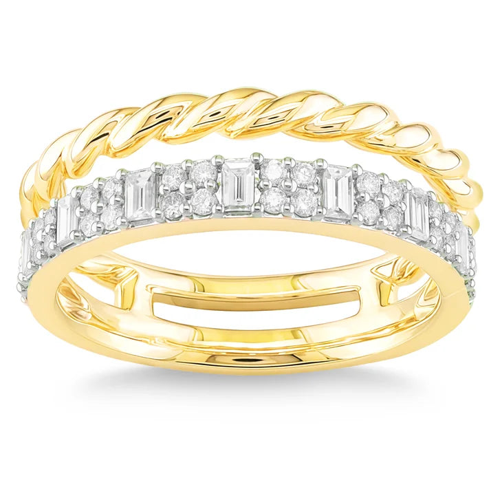 Baguette and Round Brilliant Diamond Ring (0.42 ctw) I8030