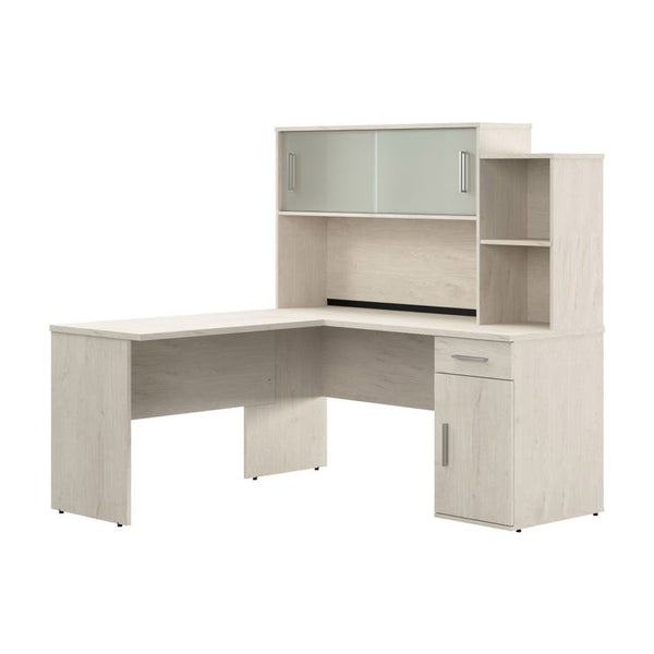 Bestar Orford L-Shaped Desk with Hutch W0813
