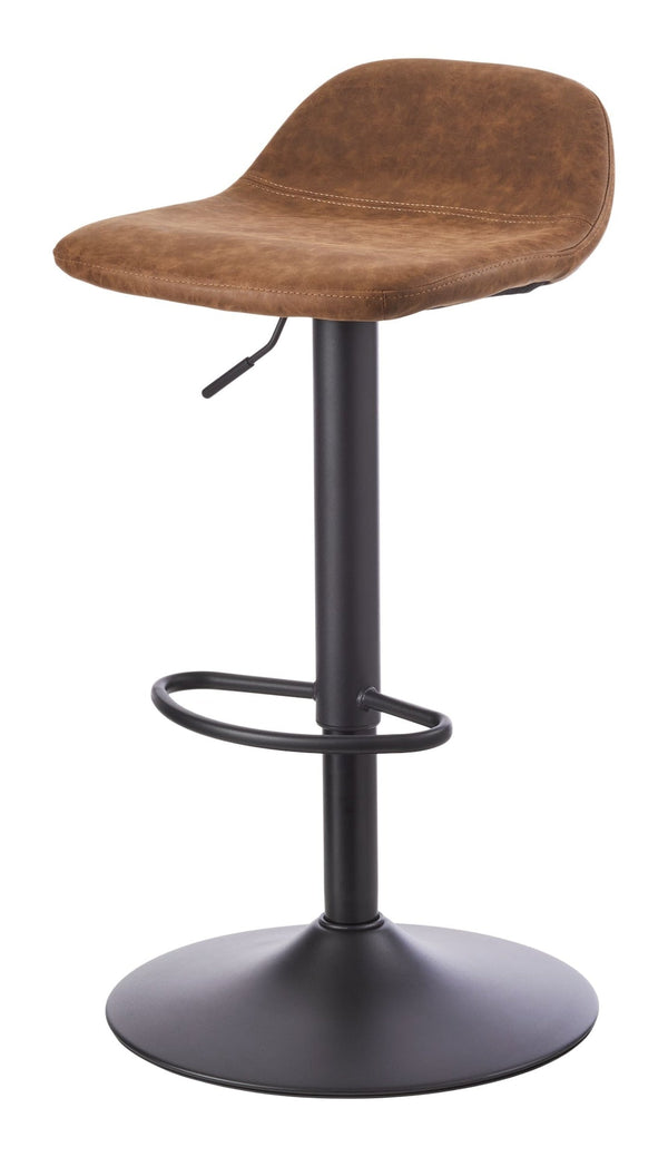 Luis Adjustable Height Gas Lift Swivel Bar Stool, Brown D8061