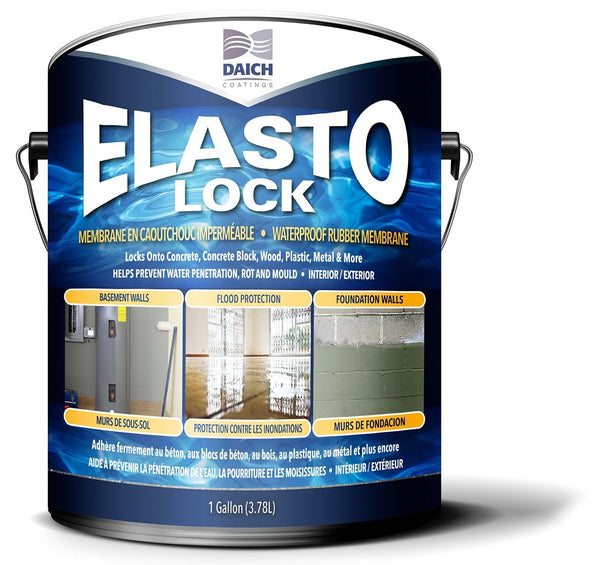 Coatings Elasto-Lock Damp-Proof Rubber Membrane, 3.78-L/1-Gallon E3655