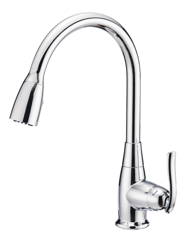 Terrazo Single Handle Pull Down Kitchen Faucet, Chrome I7583
