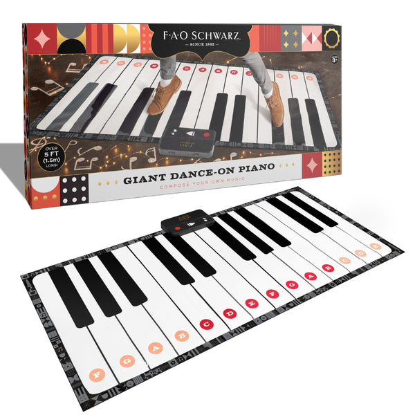 Toy Piano Dance Mat, 69x31, White/Black Z8404