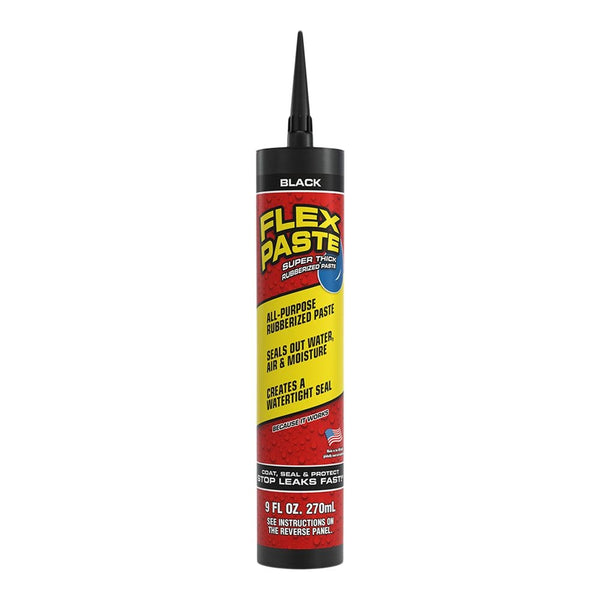 Flex Paste, Super Thick Rubber Paste, Caulk Sealant Leak Protector, Black or White, 9-FL OZ./270 mL V2797