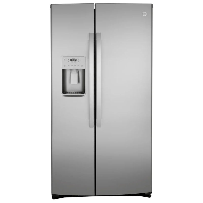 GE 36 in. 25.1 cu.ft. Stainless Steel Side-by-Side Refrigerator with FrostGuard Technology I9590