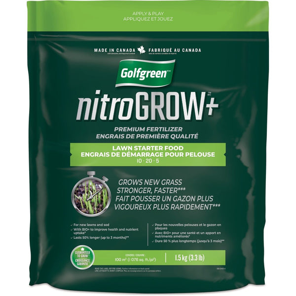 Nitrogrow+ Lawn Starter Premium Fertilizer,10-20-05, 1.5-kg Z0899