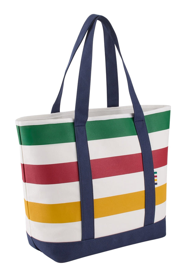 Stripes Signature Canvas Tote Bag, 7.5-in, Navy T0548