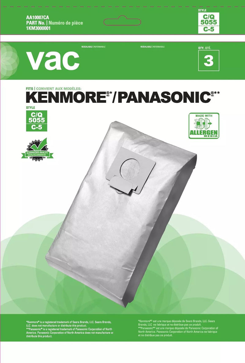 5055 & C5 Replacement Vacuum Cleaner Bags, 3-pk Y6394