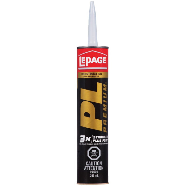 PL Premium Construction Adhesive Glue, Indoor/Outdoor, Weather & Waterproof, 295-mL X5162