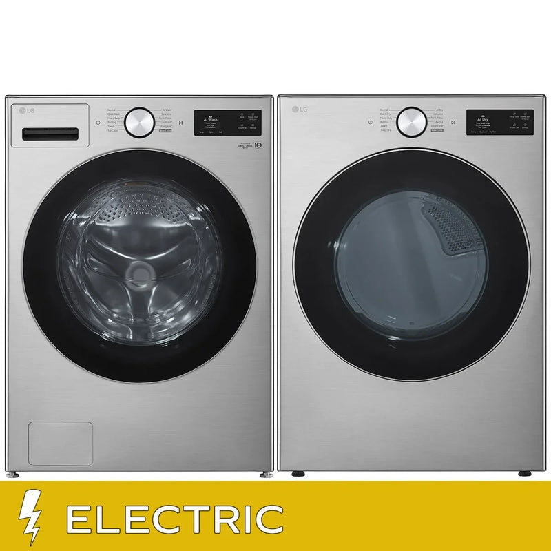 LG Laundry Bundle 5.8 cu ft. Front Load Washer and 7.4 cu ft. Electric Dryer X4039