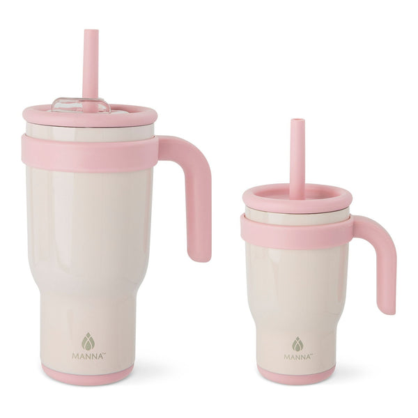 Oslo Mommy & Me Matching Duo Stainless Steel Tumbler Set, Includes 14-oz & 30-oz, Various Colours, 2-pk P7582