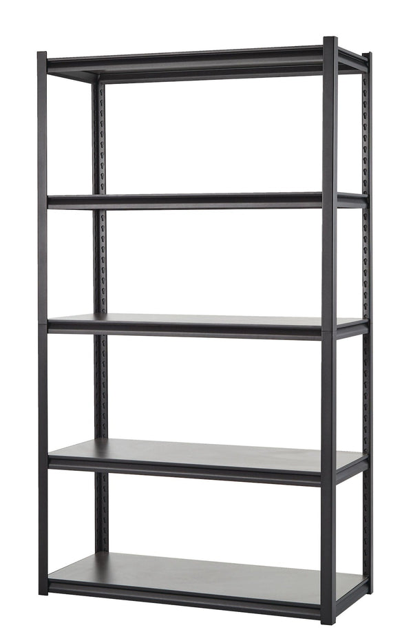Adjustable 5-Shelf Steel Metal & Wood Storage Rack / Shelving Unit, 41 x 18 x 72-in H3074