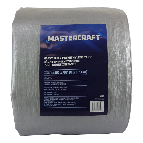 Premium Heavy Duty Tarp, Poly, Waterproof, 20-ft x 40-ft N248
