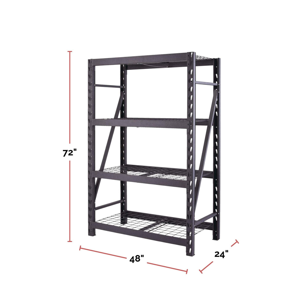 Adjustable 4-Shelf Heavy Duty Steel Metal Storage Rack / Shelving Unit, 48 x 24 x 72-in