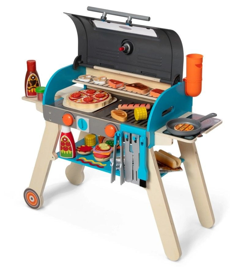 Wooden Deluxe Barbecue Grill, Smoker and Pizza Oven Playset, Ages 3+ M6111