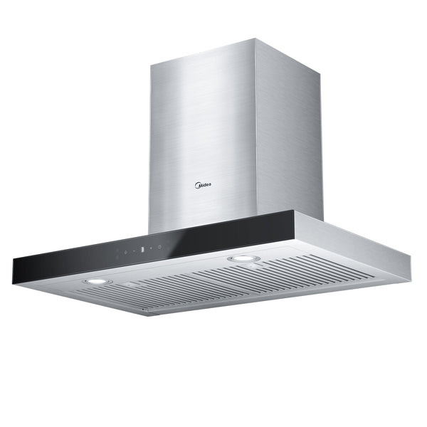 Glass 450CFM T-Shape Kitchen Exhaust Fan Range Hood with Gesture Controls, Stainless Steel, 30-in Q2367