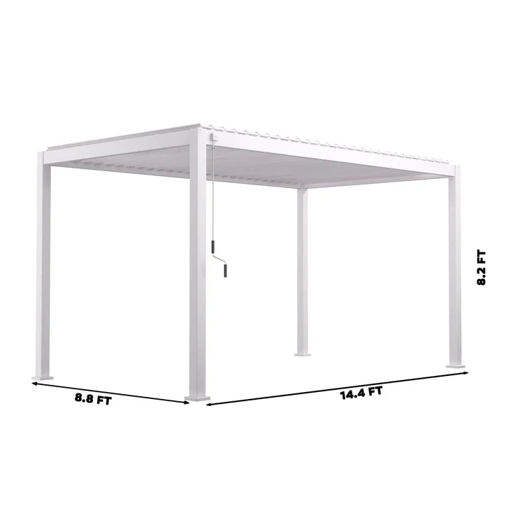 Mirador 8.8 ft. x 14.4 ft. Adjustable Louvered Aluminum Pergola P4083
