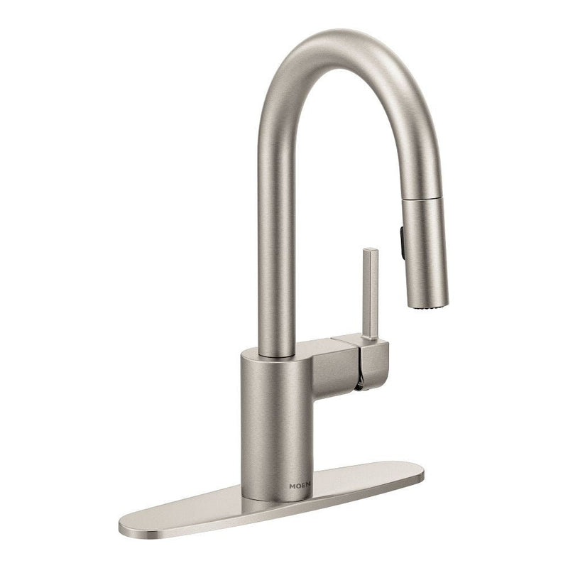 Align Single Handle High Arc Pull Down Sprayer Kitchen Faucet, Stainless Steel N2350