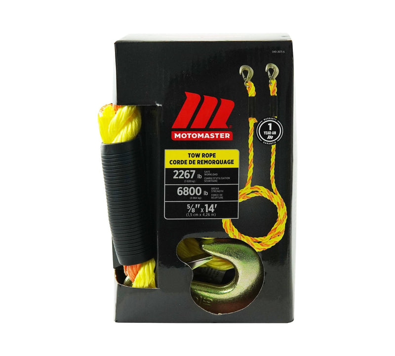 6,800-lb Tow Rope, with Rust-Resistant Hooks, 5/8-in x 14-ft B9759