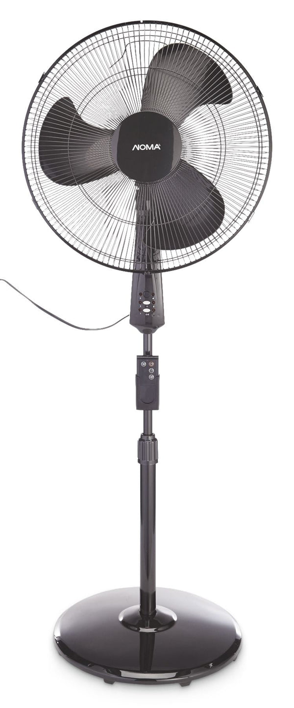 Oscillating Pedestal/Stand Fan with Remote Control, 3-Speed, Black, 18-in L7270