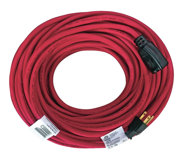 Outdoor Locking Extension Cord with Grounded Outlet, 98-ft 5-in, Red F7473