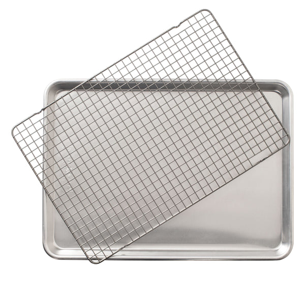 Naturals Aluminum Half-Sheet with Oven-Safe Nonstick Grid, 2-pc Q1341