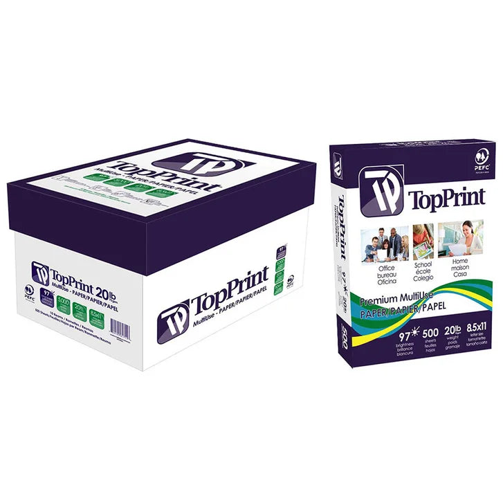 Premium Multi-use Top Print Paper, Letter, 8.5 in. x 11 in., 97 Bright, 20 lb. C6735