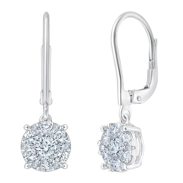 Round Brilliant Diamond Drop Earrings (1.00 ctw) X8662