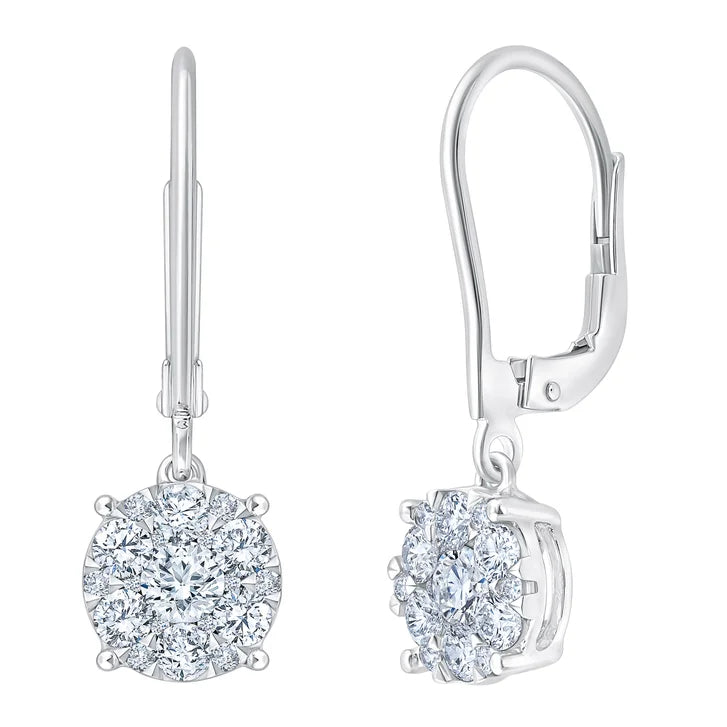 Round Brilliant Diamond Drop Earrings (1.00 ctw) X8662